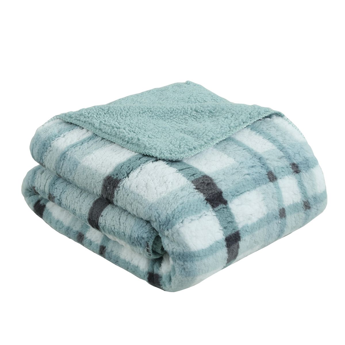 JUST HOME COLLECTION - Manta Sherpa Chiporro Roll 125X150 Cuadrillé