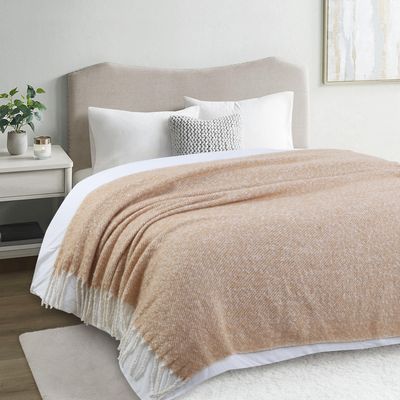 Imagen 2 del producto Manta Piecera Tejida 130X160 cm Caramelo