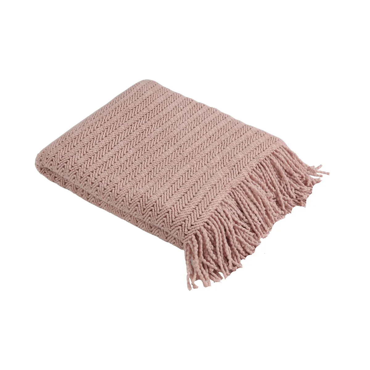 JUST HOME COLLECTION - Manta Piecera Tejida 130X160 cm Palo Rosa