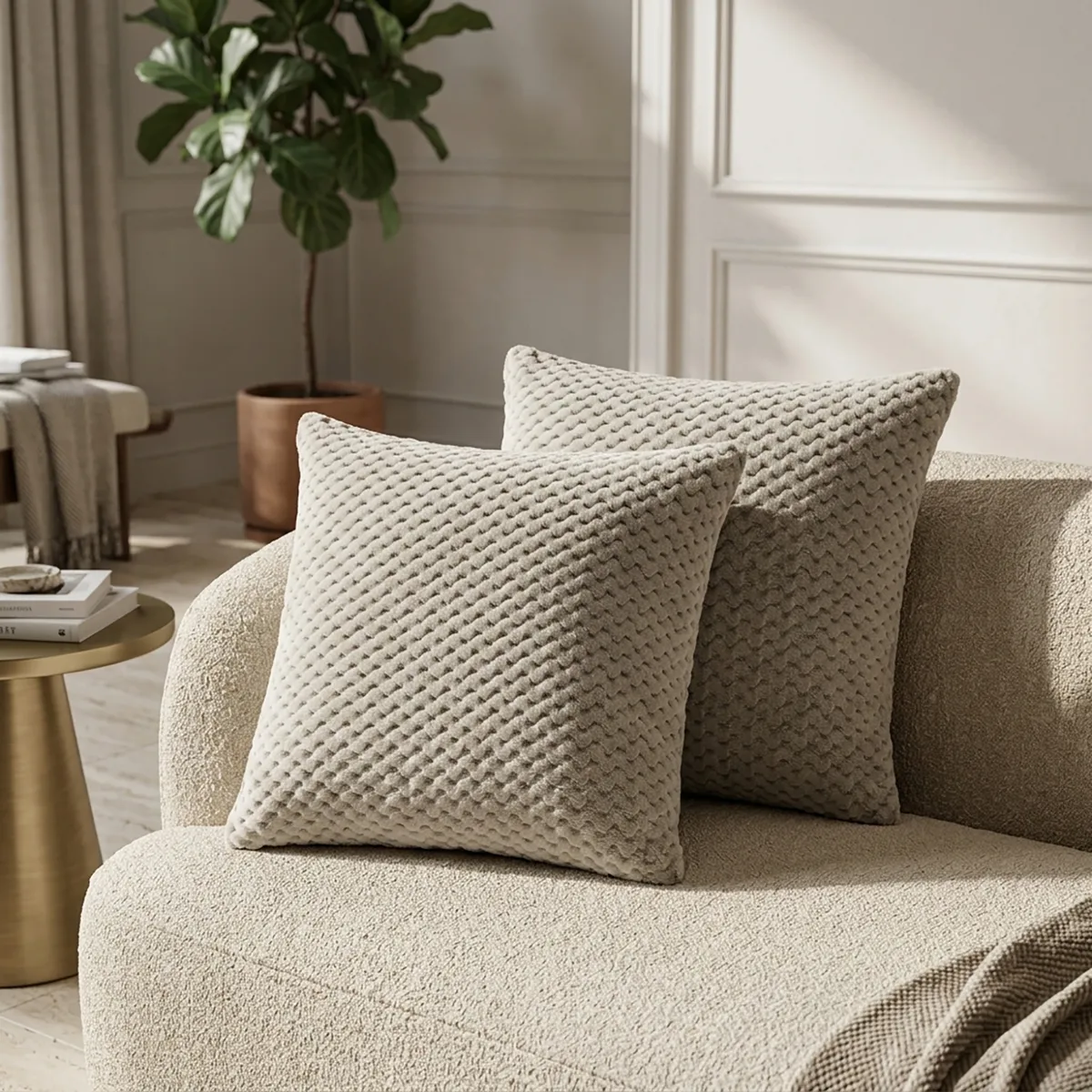 JUST HOME COLLECTION - Set 2 Cojines Decorativos Suave 40x40cm