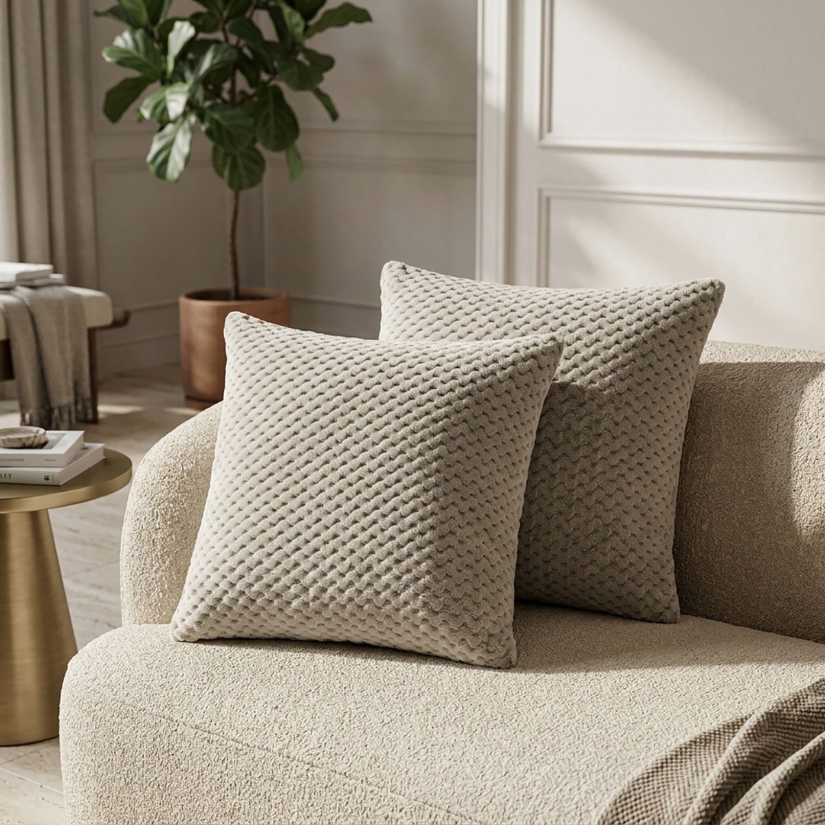 JUST HOME COLLECTION - Set 2 Cojines Decorativos Suave 40x40cm