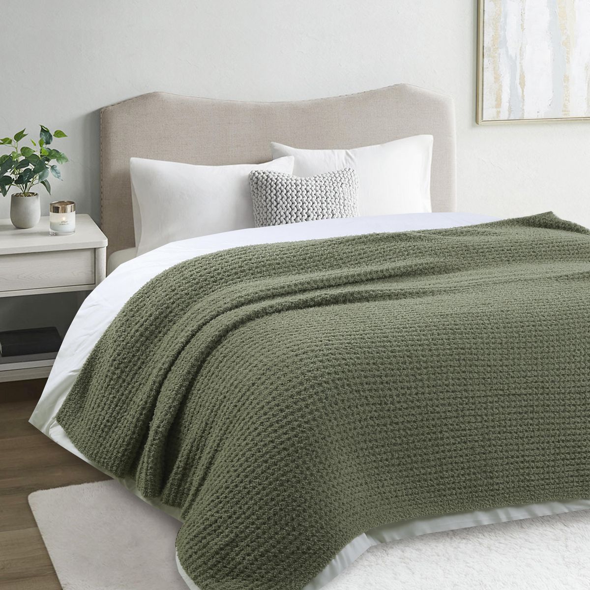 JUST HOME COLLECTION - Manta Piecera Tejida 130X160 cm Verde
