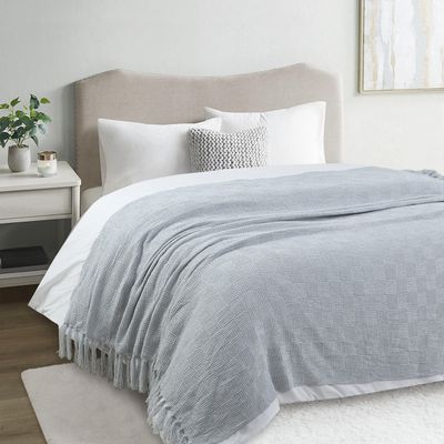 Imagen 2 del producto Manta Piecera Tejida 130X160 cm Gris Perla