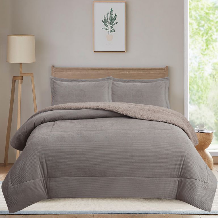 Plumón Sherpa Nórdico Liso 1,5P / 2P / K Gris