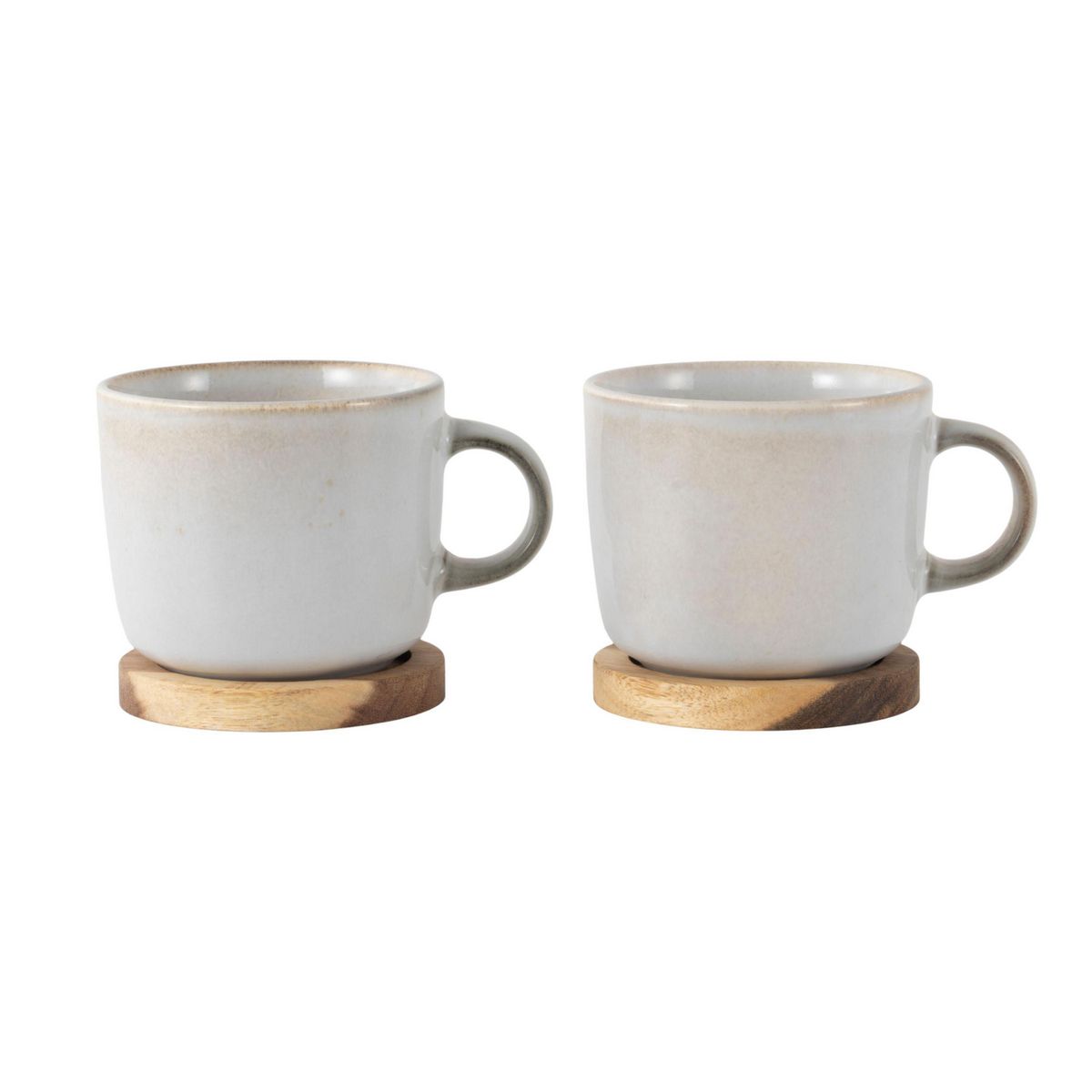 JUST HOME COLLECTION - Set 2 Tazones 370 ml Cerámica Reactivo Blanco