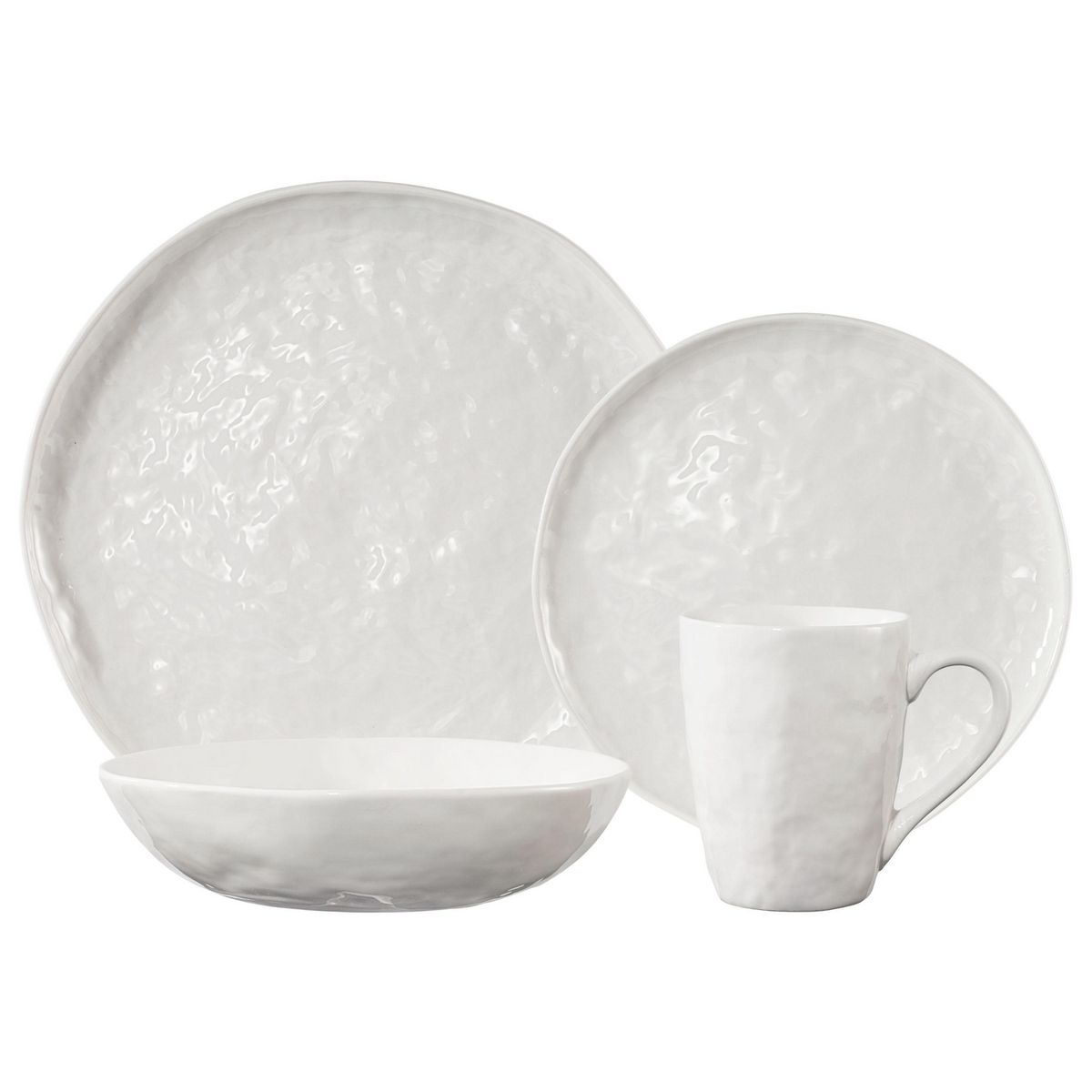 Juego de Loza 16 Piezas Porcelana Artisan Blanco, marca JUST HOME COLLECTION - Foto 2