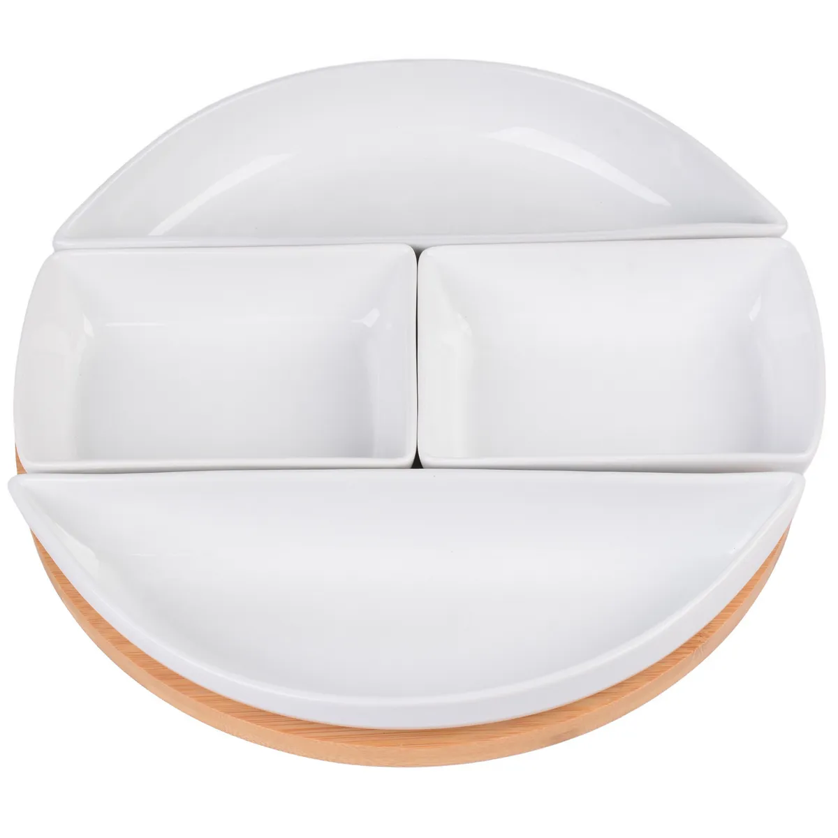 JUST HOME COLLECTION - Set 4 bowls + base bambu servir