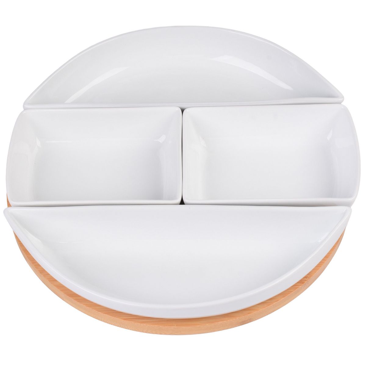 JUST HOME COLLECTION - Set 4 bowls + base bambu servir
