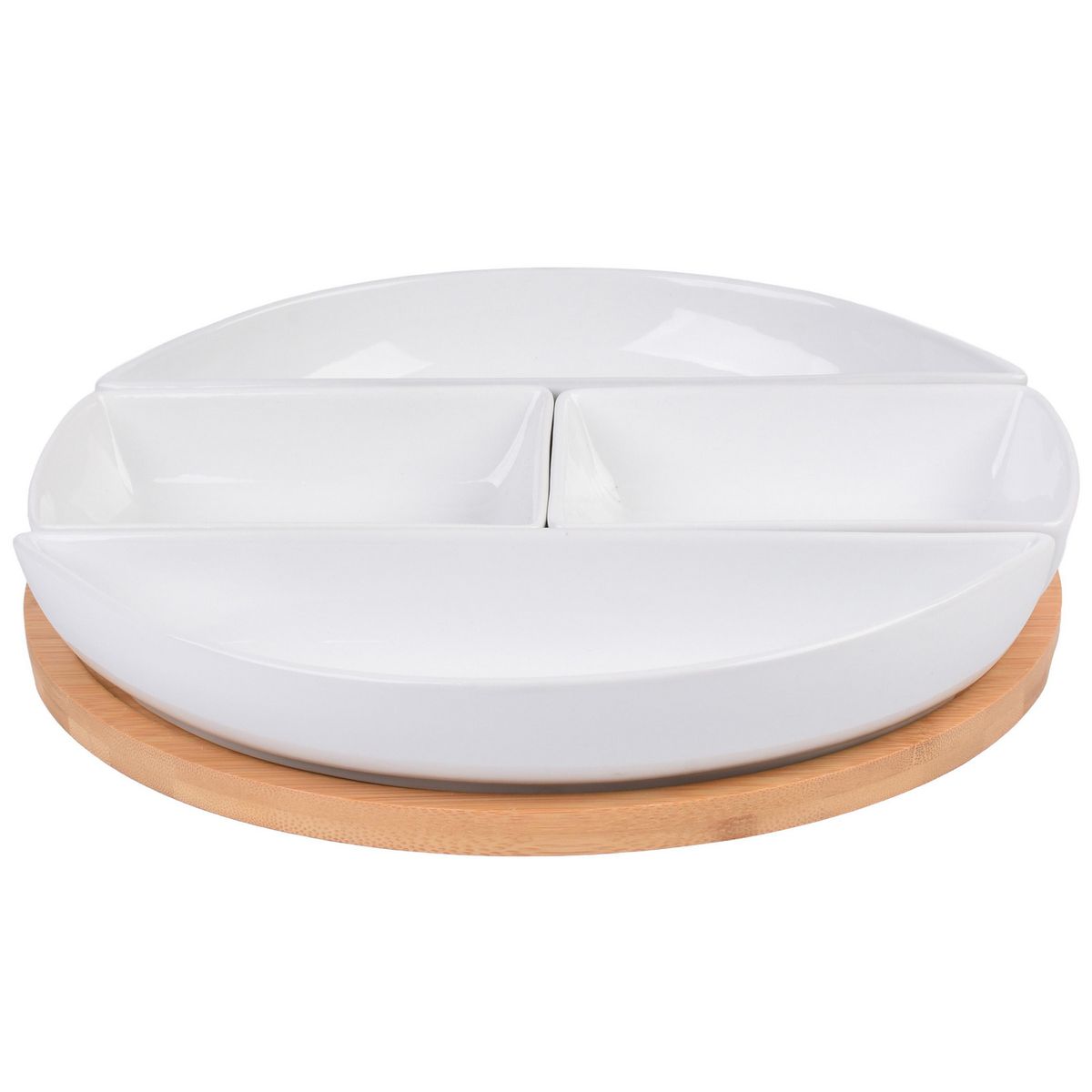 JUST HOME COLLECTION - Set 4 bowls + base bambu servir