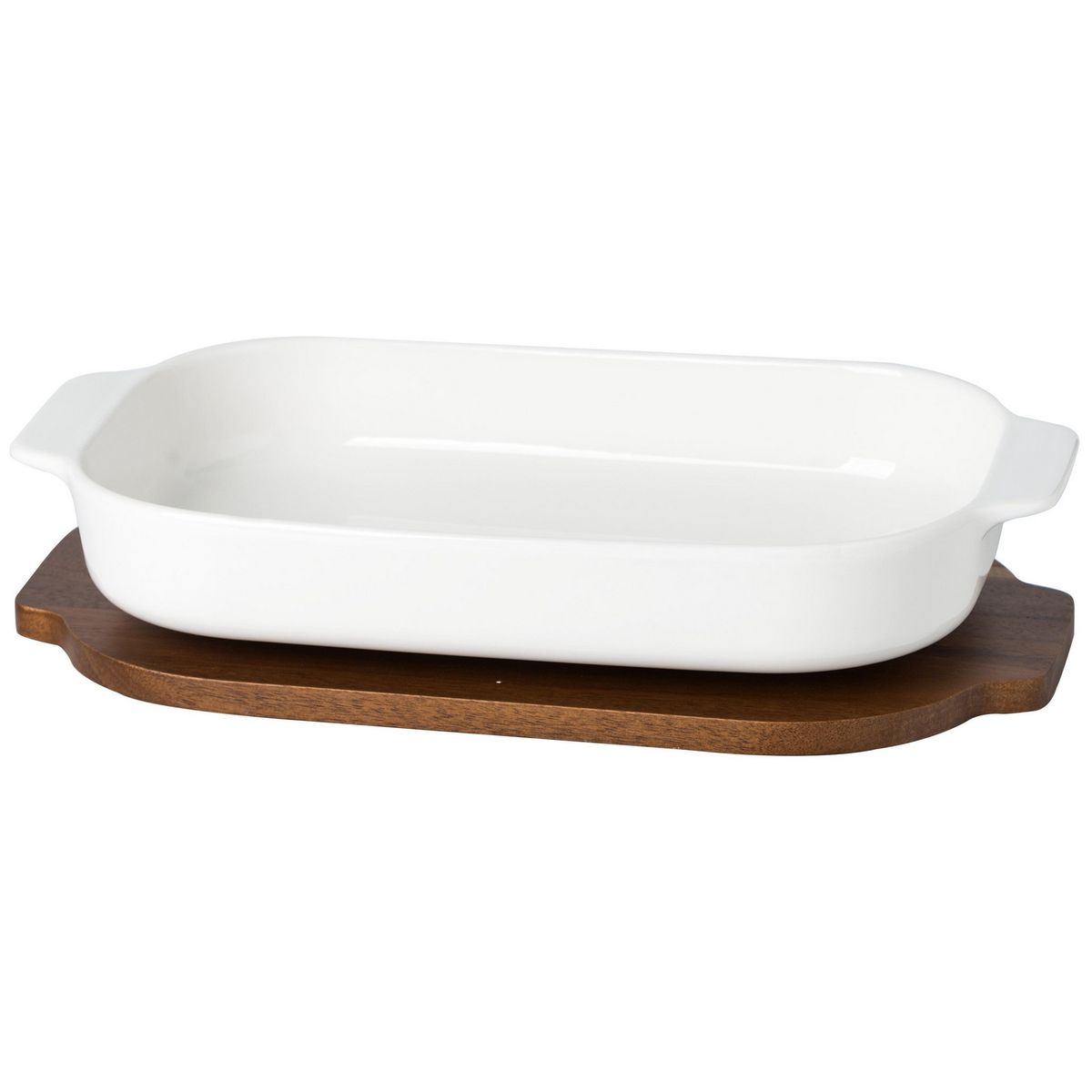 JUST HOME COLLECTION - Asadera Cerámica 33x18.5x7.2 cm Tapa Madera