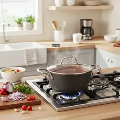 JUST HOME COLLECTION - Olla 24 cm Aluminio Negro