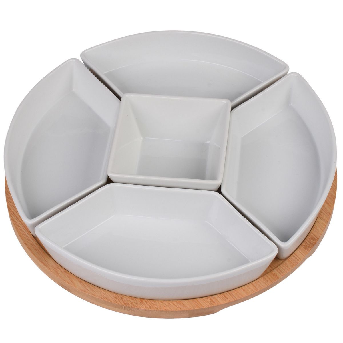 JUST HOME COLLECTION - Set 5 bowls + base bambu servir