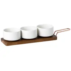 JUST HOME COLLECTION - Set 3 Mini Bowl Porcelana 220 ml Blanco
