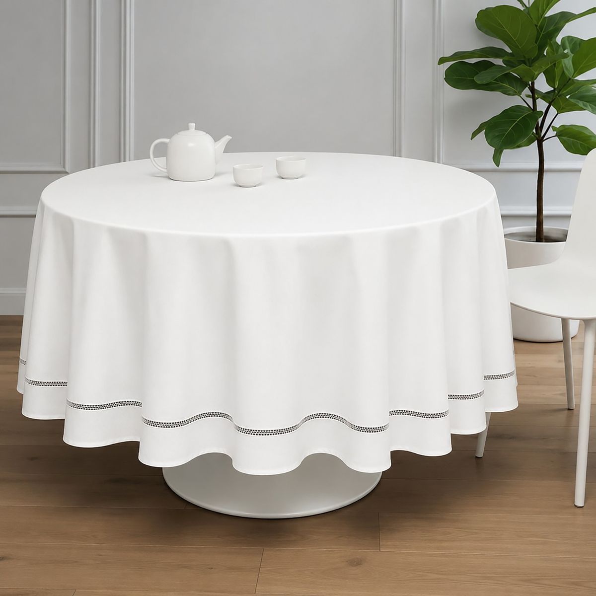 JUST HOME COLLECTION - Mantel Redonda 180x180 cm Blanco