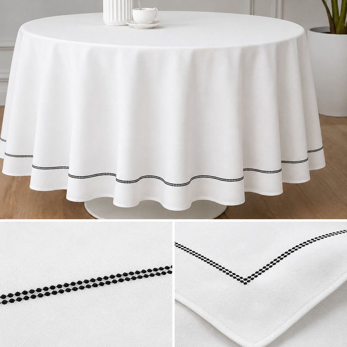 JUST HOME COLLECTION - Mantel Redonda 180x180 cm Blanco
