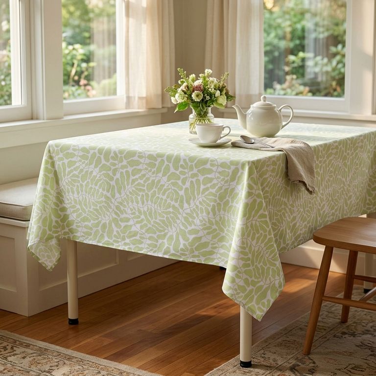 JUST HOME COLLECTION Mantel Rectangular 150x210 cm Terra Hoja Verde/Blanco