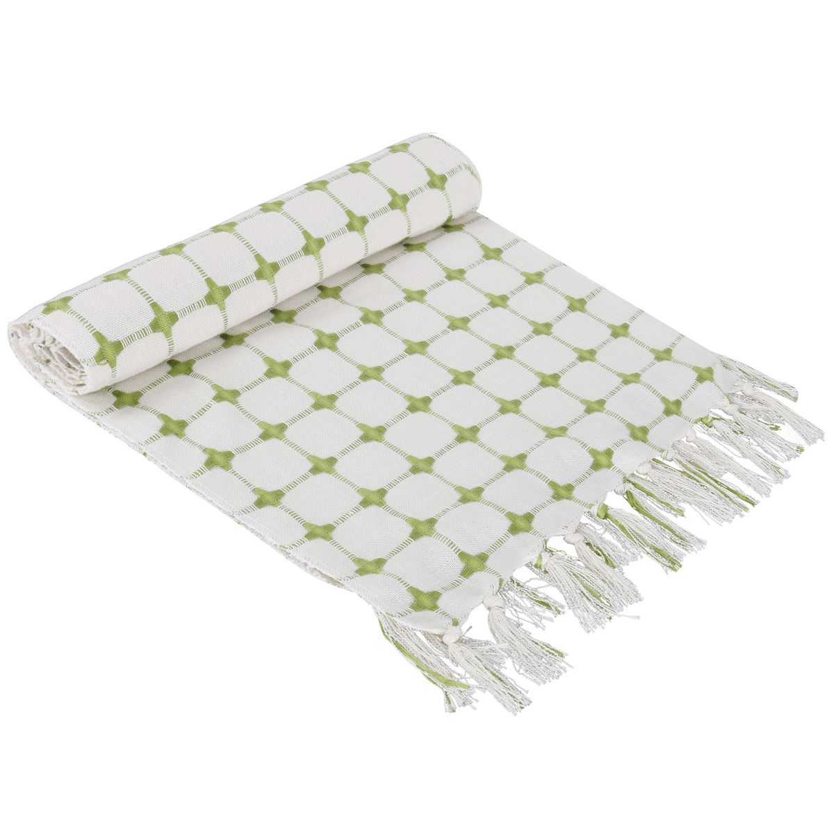 JUST HOME COLLECTION - Camino de Mesa Rectangular 40x160 cm Retro Verde