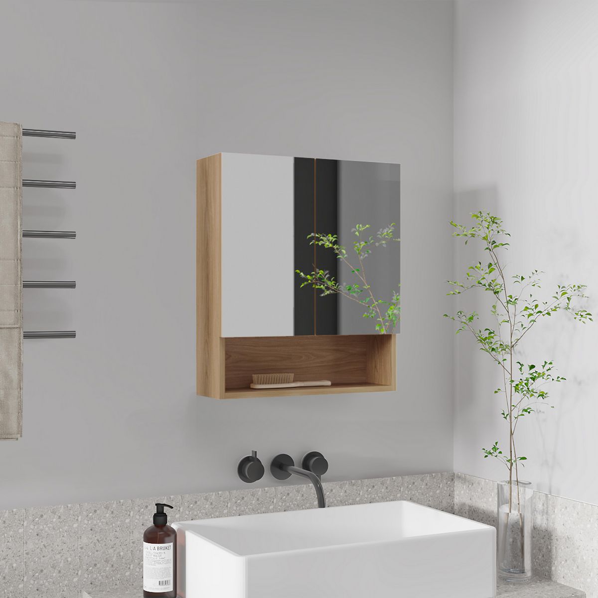 RTA DESIGN - Botiquin de baño Gabinete Wanna 59.1 x 50 cm con repisas