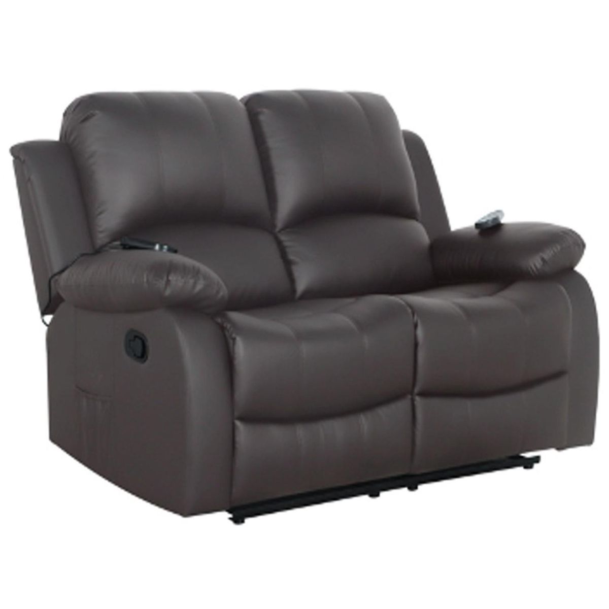 JUST HOME COLLECTION - Sofá Reclinable con Masaje y Calentador 2 cuerpos Atlanta 150.5x101x95 cm Café