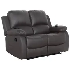 JUST HOME COLLECTION - Sofá Reclinable Atlanta 2 cuerpos café