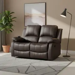 JUST HOME COLLECTION - Sofá Reclinable Atlanta 2 cuerpos café