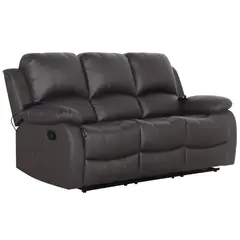 JUST HOME COLLECTION - Sofá Reclinable Atlanta 3 cuerpos Café