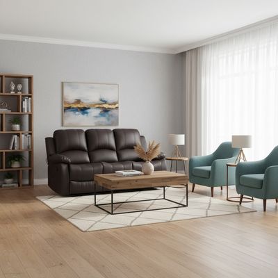 Imagen 2 del producto Sofá Reclinable Atlanta 3 cuerpos Café