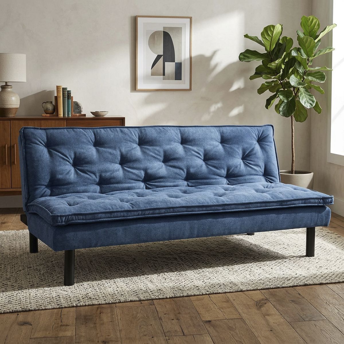 Futón Tapizado Azul 183x91x79 cm, marca JUST HOME COLLECTION - Foto Principal