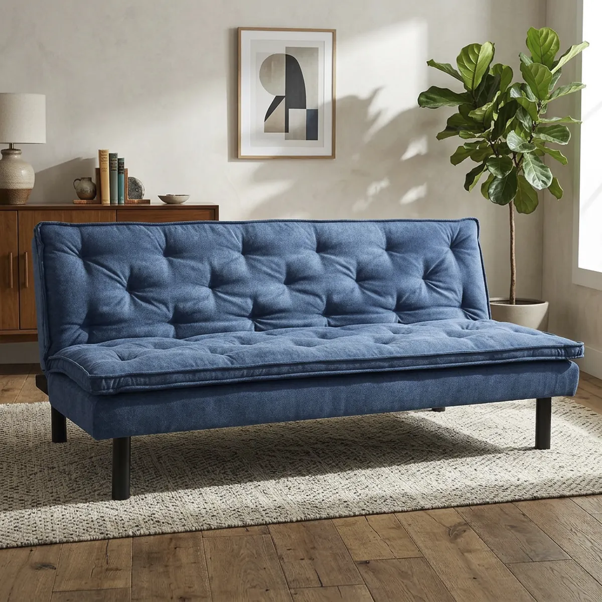 Futón Tapizado Azul 183x91x79 cm, marca JUST HOME COLLECTION - Foto Principal
