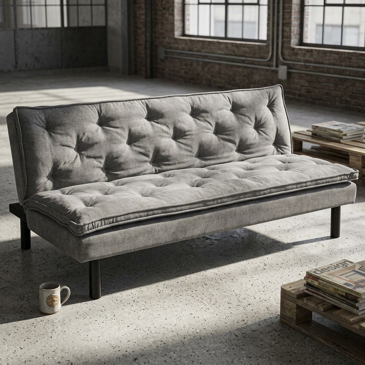 Futón Tapizado Gris 183x91x80 cm, marca JUST HOME COLLECTION - Foto Principal