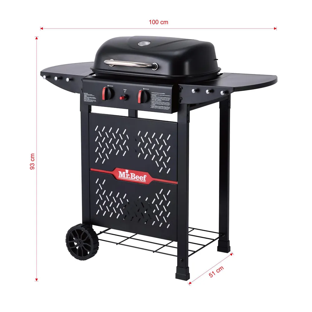 Mr Beef Q22GL2S1M10 Parrilla a Gas 2 Quemadores, foto 10