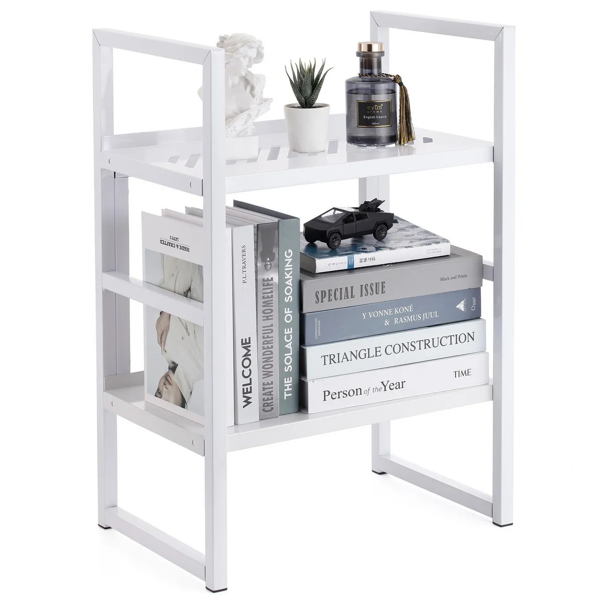 JUST HOME COLLECTION - Estante Metal 2 Nivel(es) 30x65x45 cm Blanco
