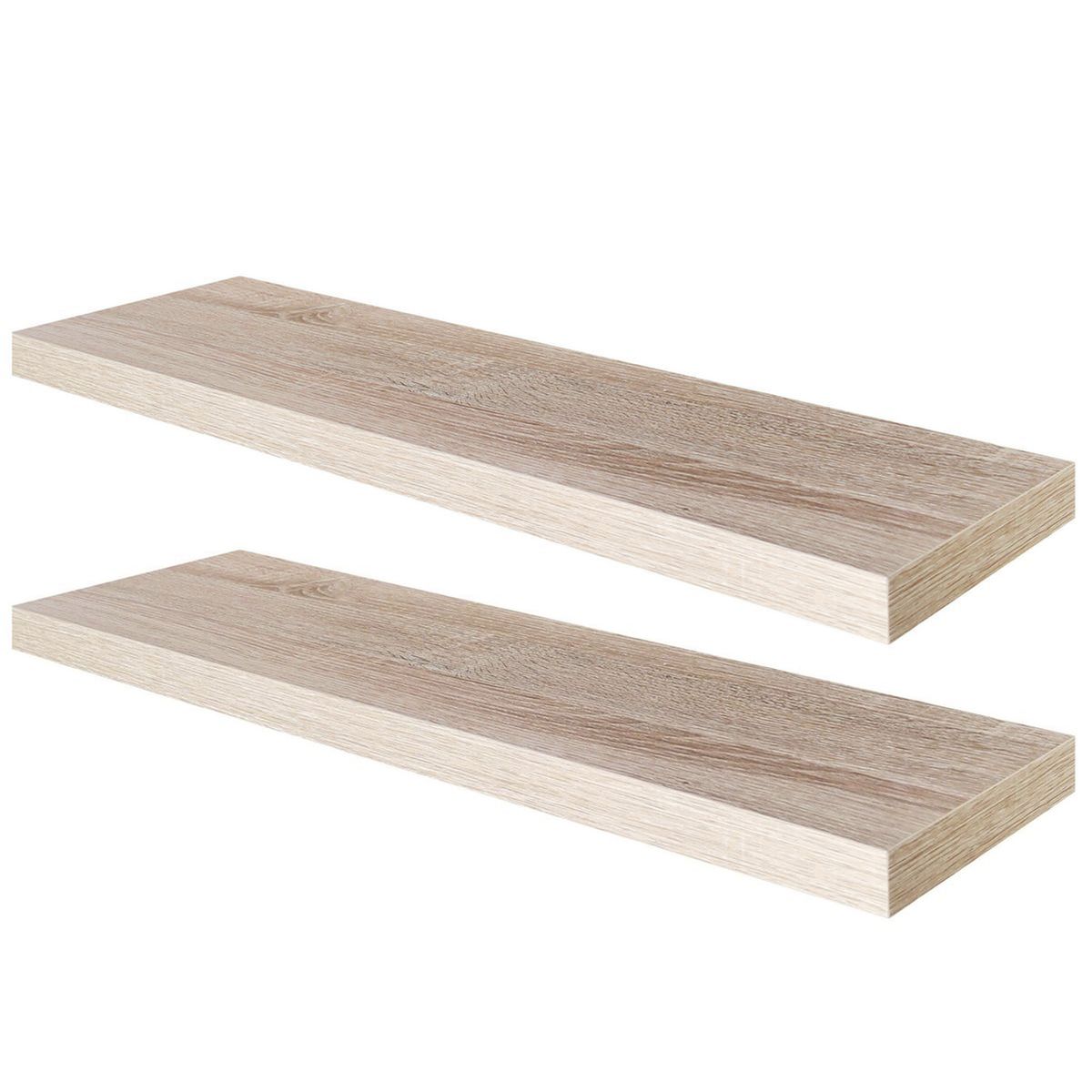 JUST HOME COLLECTION - Set de 2 repisas MDF Nivel(es) 23.5x3.8x80 cm Café/Gris