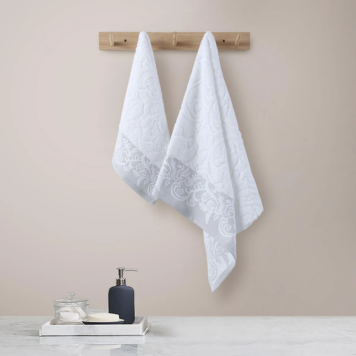 JUST HOME COLLECTION - Set 2 Toallas Cara Mano Gris