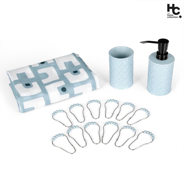 Set de Baño 4 Piezas Tonos Azules