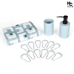 JUST HOME COLLECTION - Set de Baño 4 Piezas Tonos Azules