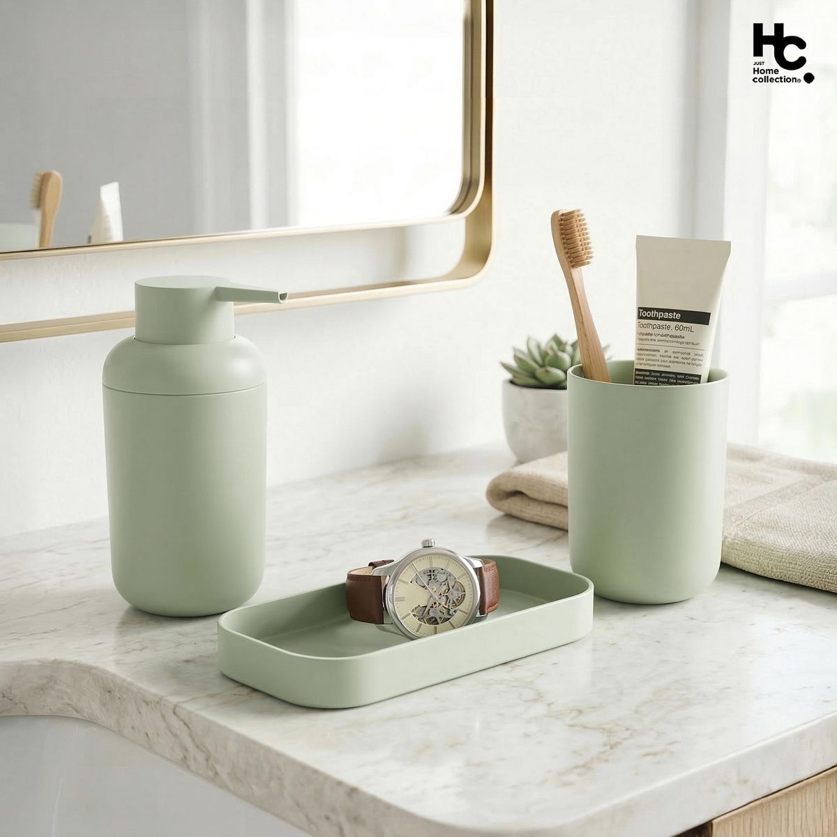 JUST HOME COLLECTION - Set 3 Piezas Accesorios Para Baño Mojito