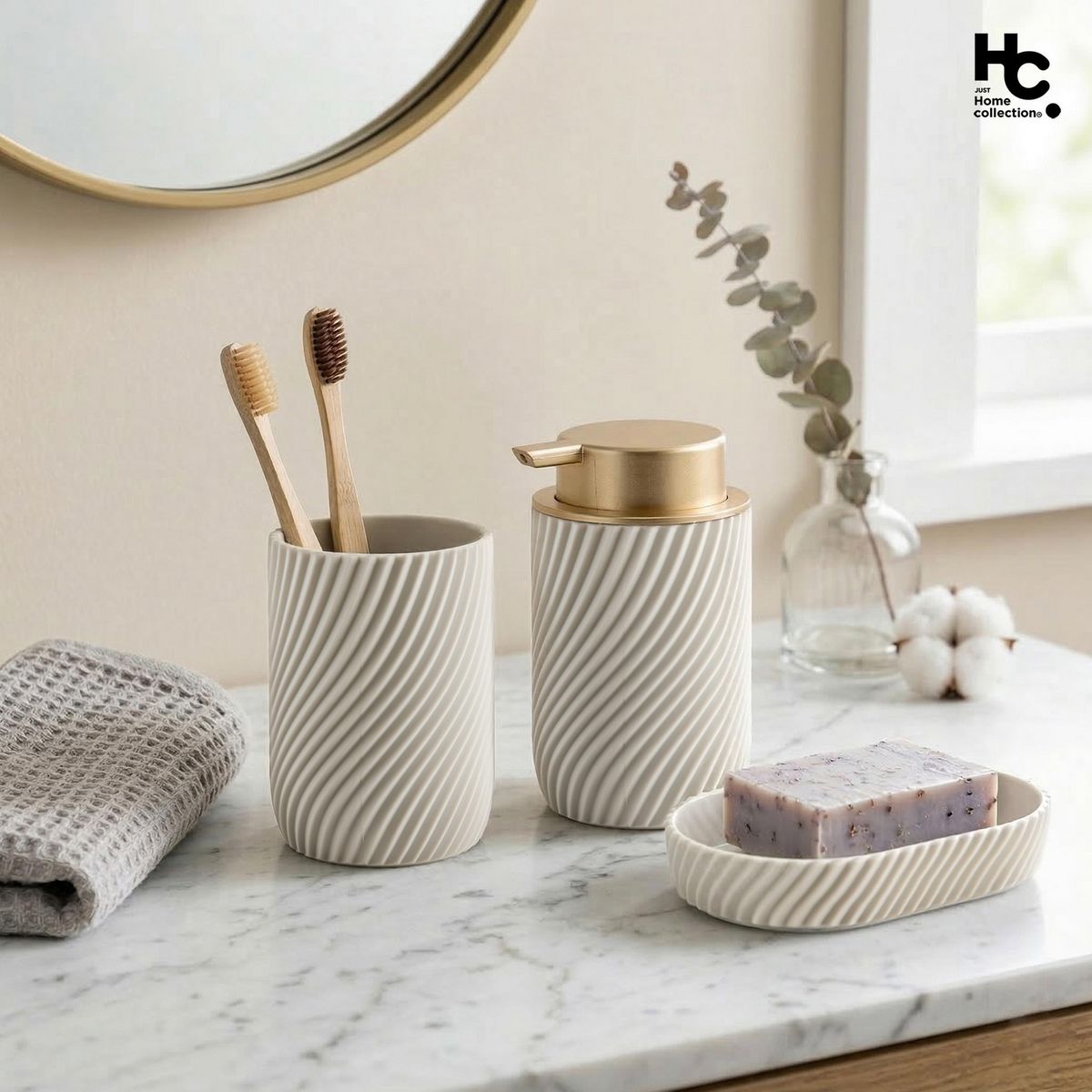 JUST HOME COLLECTION - Jabonera Matte Beige