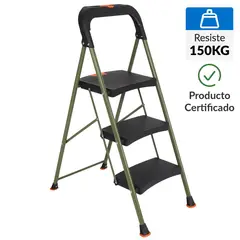BAUKER - Escala Gorila De tijera Acero 105.2 cm 3 Peldaños