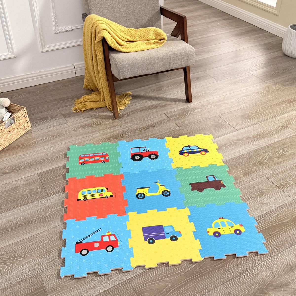 Alfombra 88x88 cm Multicolor, marca CASA BONITA - Foto 2