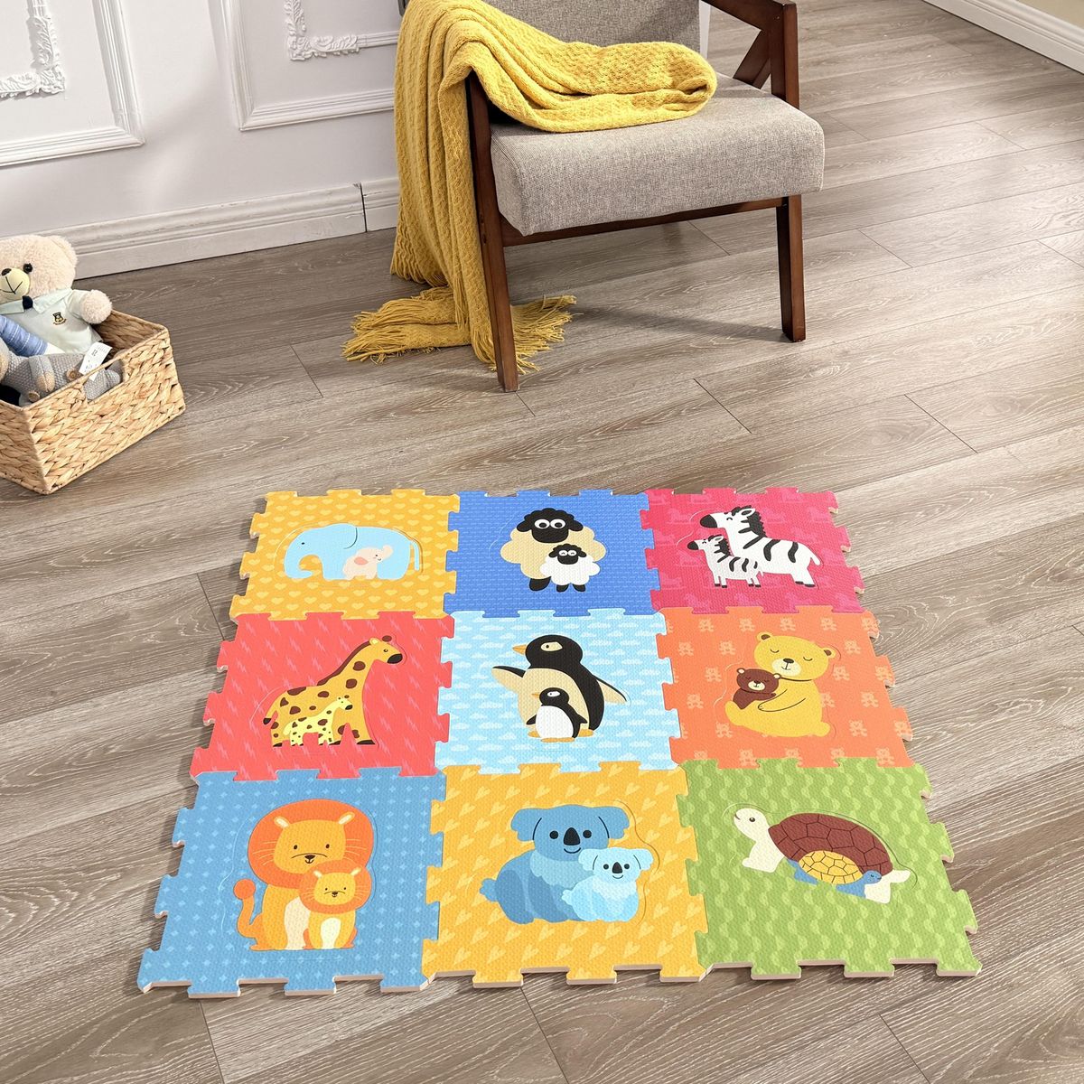 Alfombra 88x88 cm Multicolor, marca CASA BONITA - Foto 2