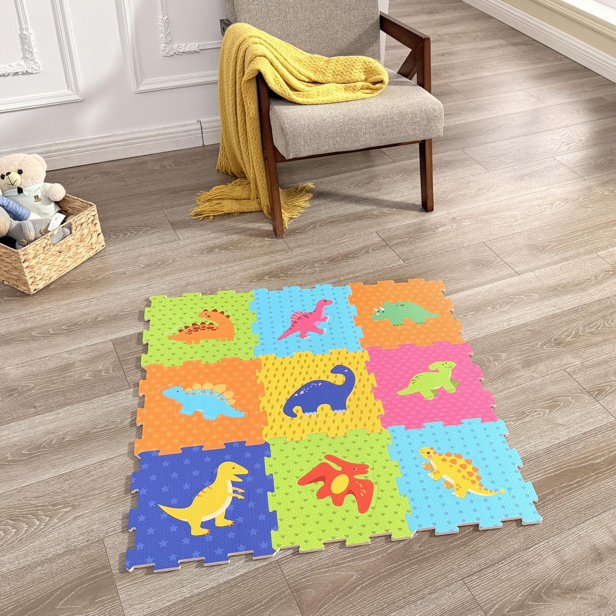 Alfombra 88x88 cm Multicolor, marca CASA BONITA - Foto 2