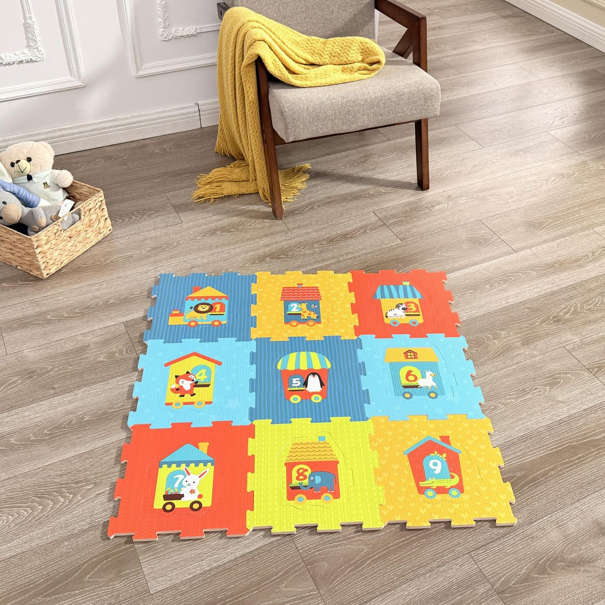 Alfombra 88x88 cm Multicolor, marca CASA BONITA - Foto 2