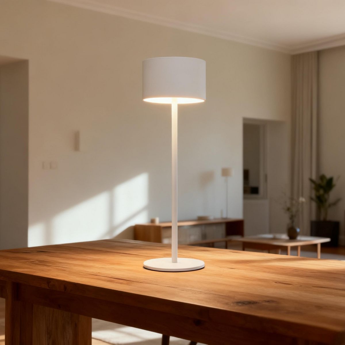 Lampara de mesa regargable CCT blanco, marca JUST HOME COLLECTION - Foto 2