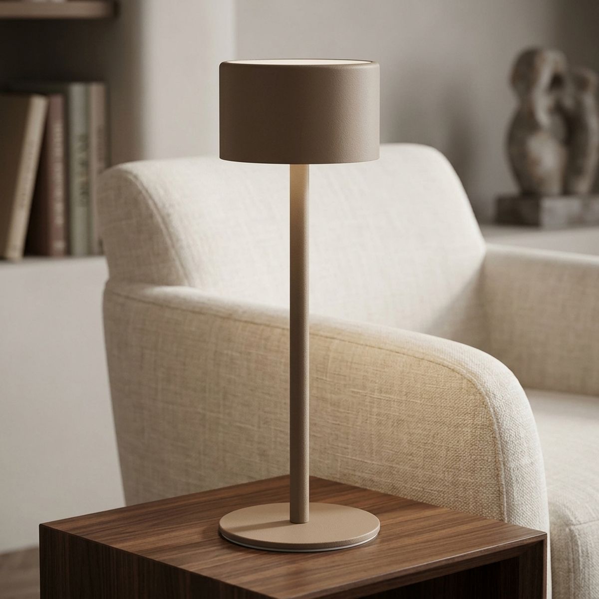 JUST HOME COLLECTION - Lampara de Mesa Khaki Recargable