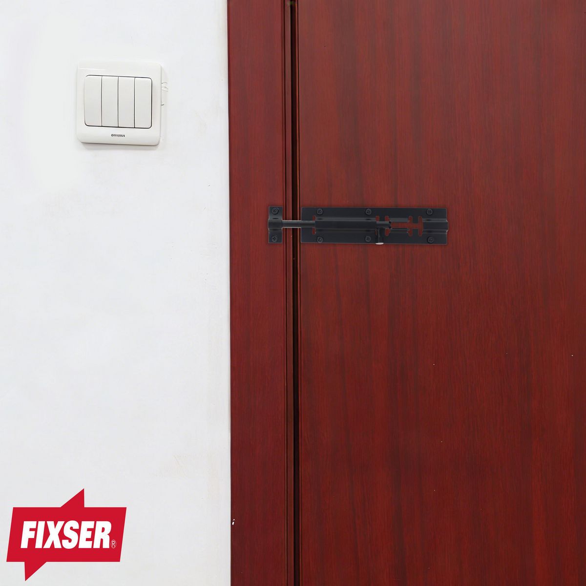 FIXSER - Picaporte Puerta 6" Inoxidable Negro