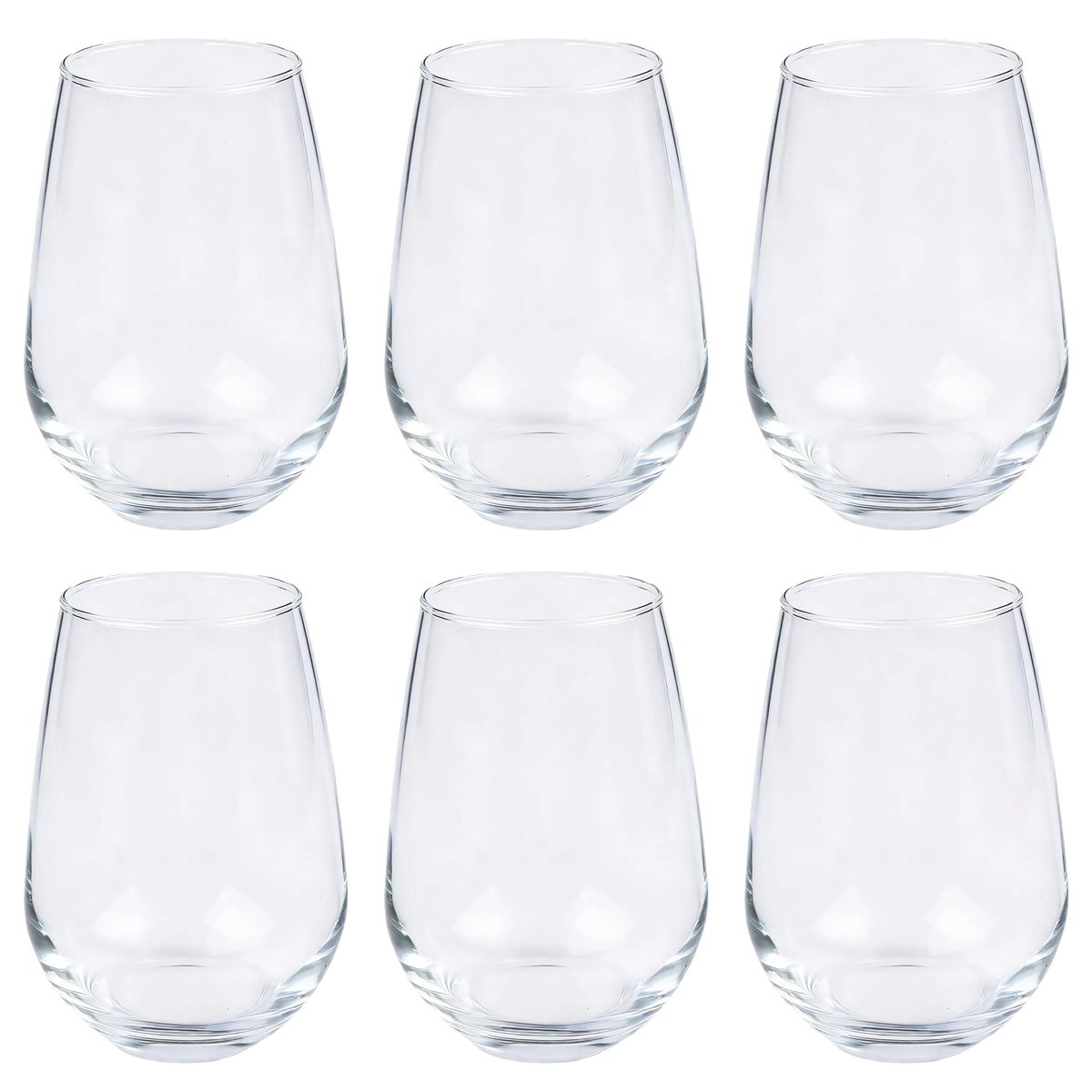 JUST HOME COLLECTION - Set 6 Vasos Altos de Vidrio 580 ml Transparente