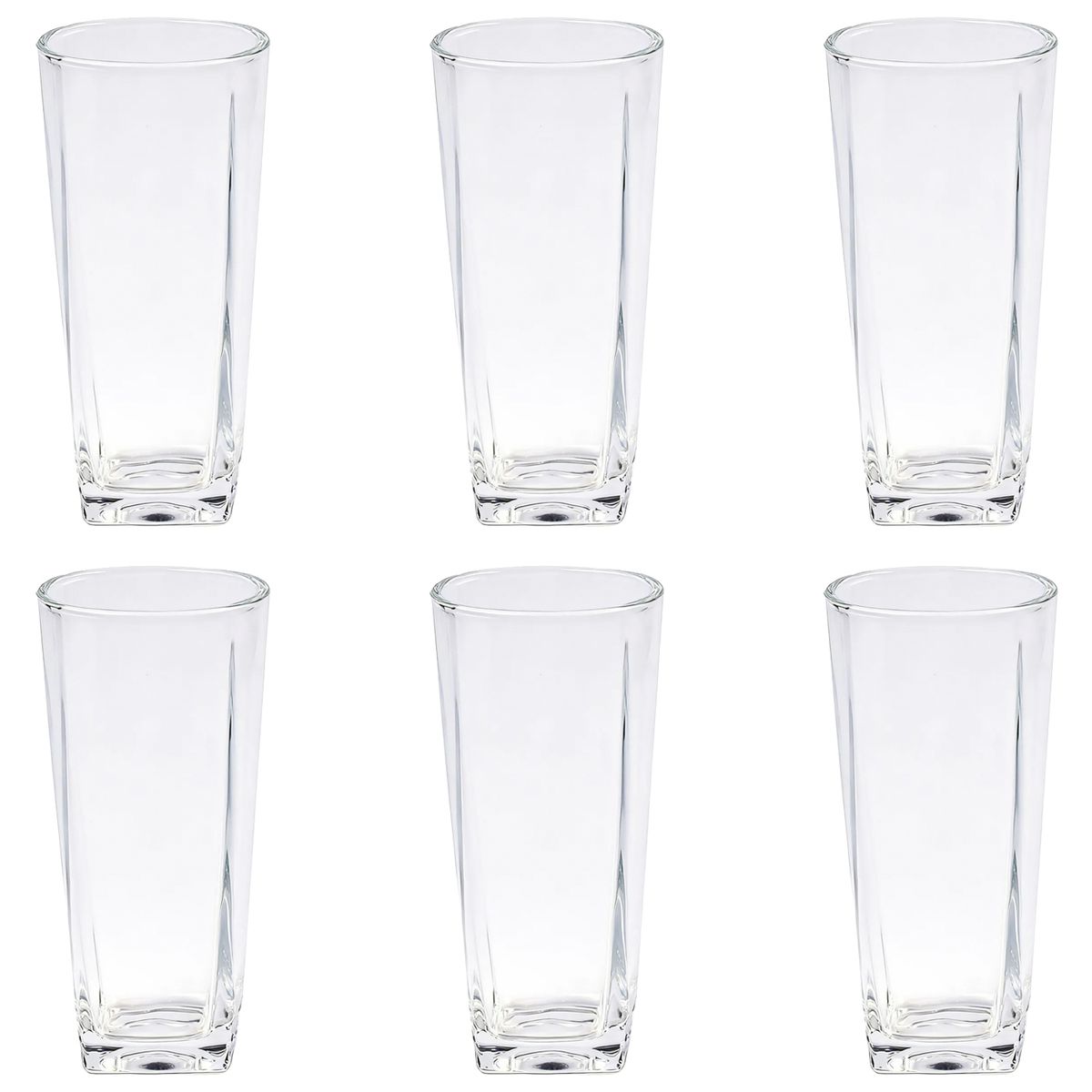 JUST HOME COLLECTION - Set 6 Vasos Altos de Vidrio 240 ml Transparente