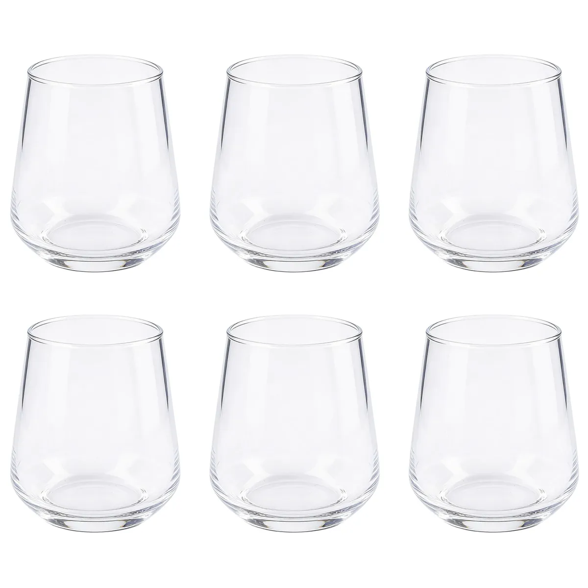 JUST HOME COLLECTION - Set 6 Vasos Altos de Vidrio 520 ml Transparente