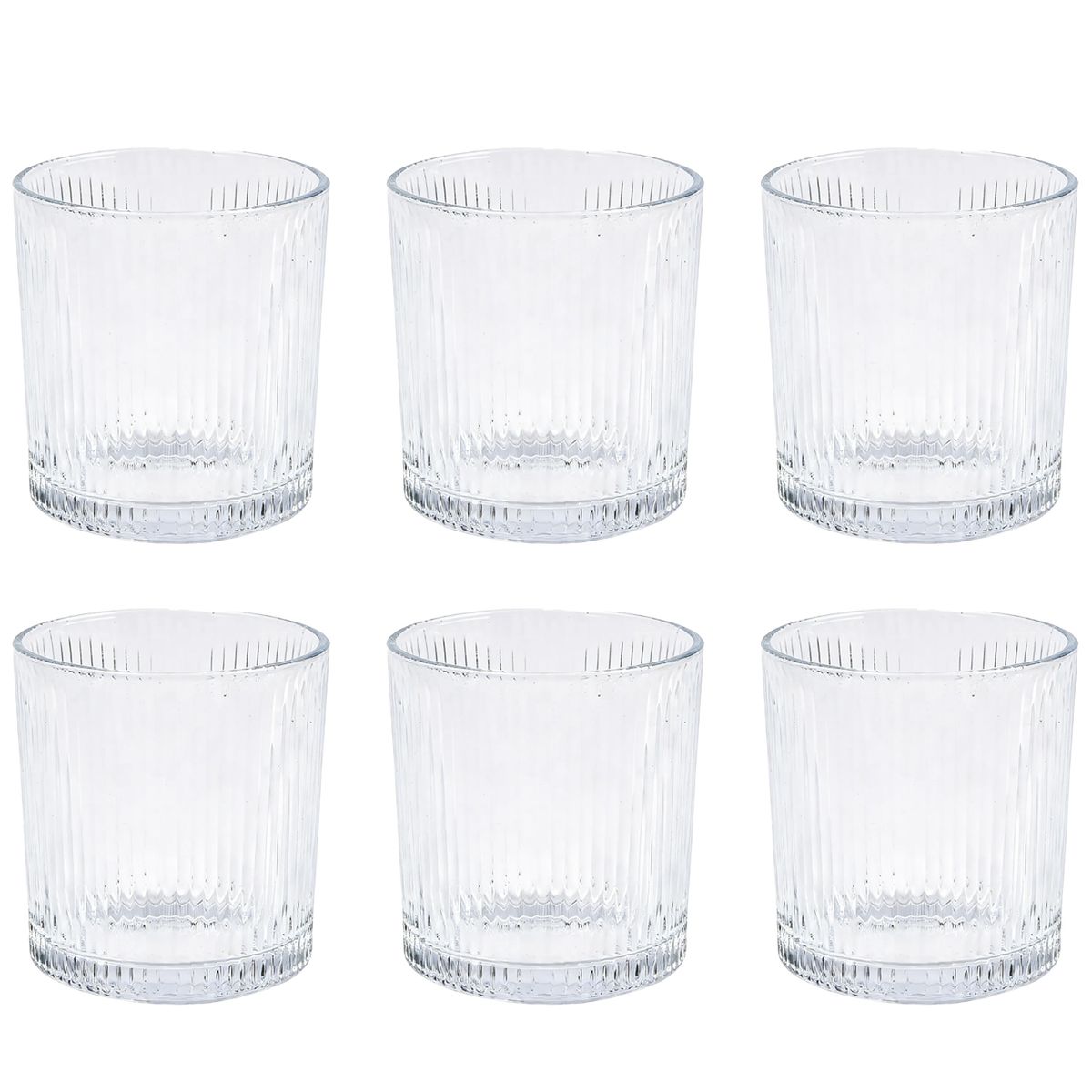 JUST HOME COLLECTION - Set 6 Vasos Bajos de Vidrio 310 ml Transparente